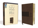 Niv, Premium Gift Bible, Leathersoft, Brown, Red Letter Edition, Comfort Print by Zondervan
