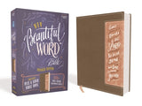 Niv, Beautiful Word Bible, Updated Edition, Peel/Stick Bible Tabs, Leathersoft, Brown/Pink, Red Letter, Comfort Print: 600+ Full-Color Illustrated Ver