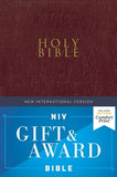Niv, Gift and Award Bible, Leather-Look, Burgundy, Red Letter Edition, Comfort Print by Zondervan