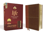 Niv, Life Application Study Bible, Third Edition, Large Print, Leathersoft, Brown, Red Letter Edition by Zondervan